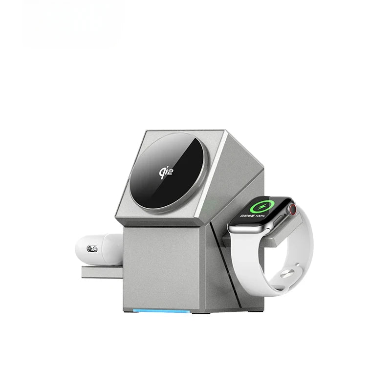 Qi2 3-In-1 Wireless Charging Station for Iphone 16/15 Pro Max, Airpods and Apple Watch, Travel-Friendly Foldable Charger Dock